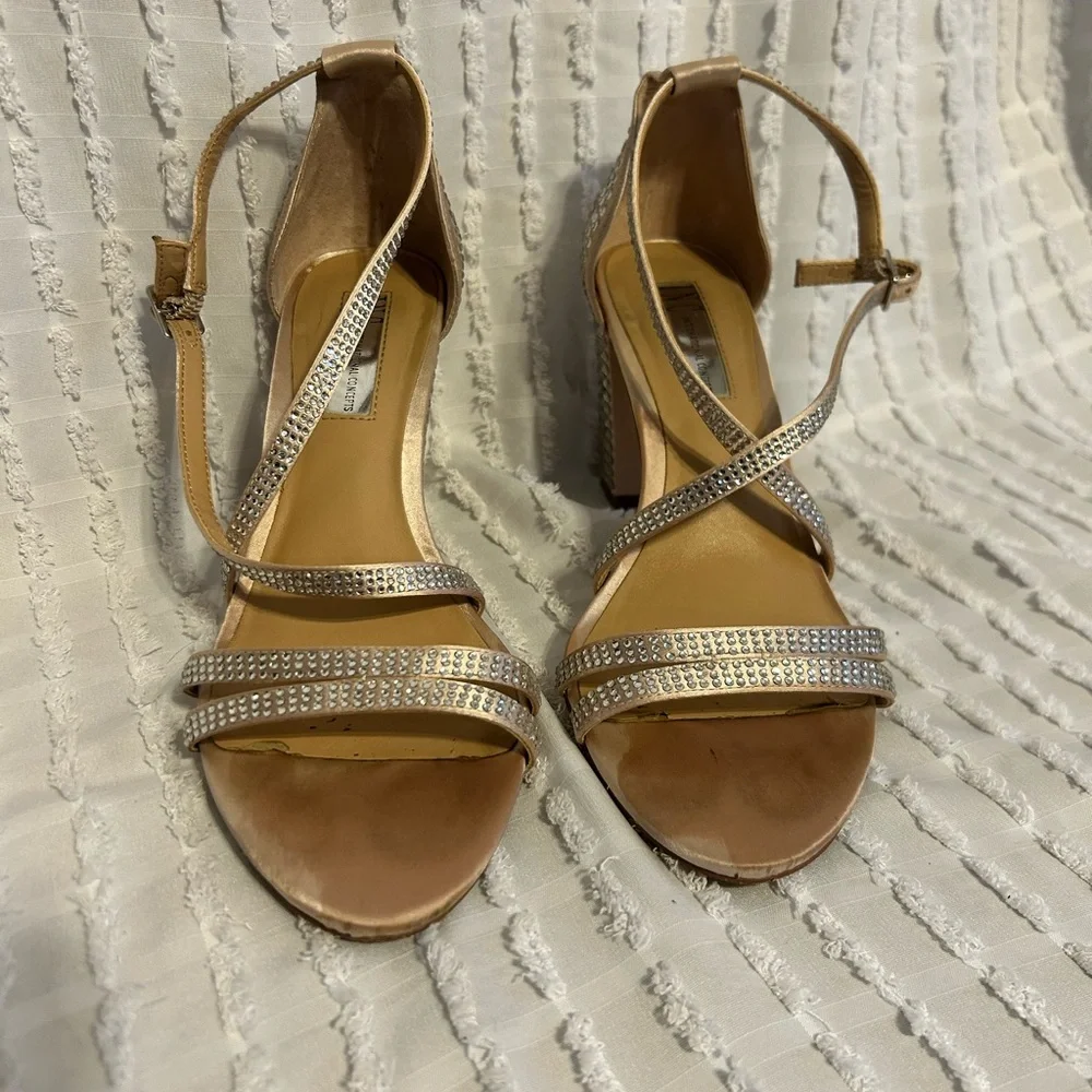 INC‎ International Concepts Women's 6.5 Gold Embellished Evening Dress Shoes